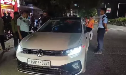 Assam: Biker injured after collision with car in Guwahati