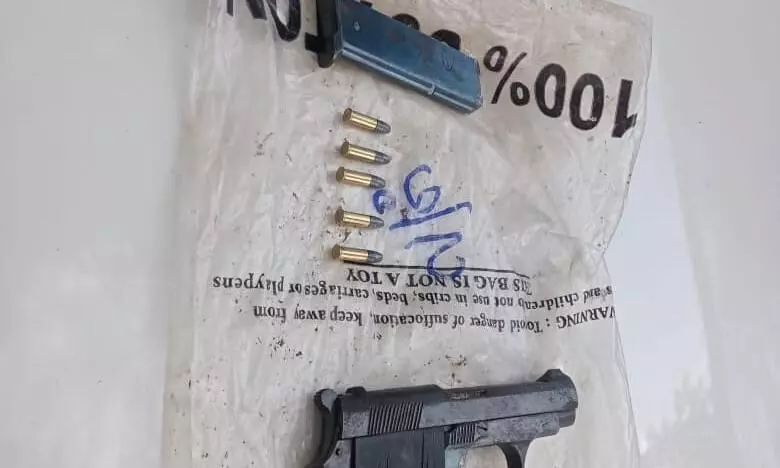 Assam: Pistol and ammo recovered from banana tree in Biswanath Assam: Pistol and ammo recovered from banana tree in Biswanath