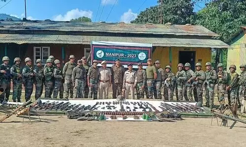 Manipur: Security forces recover huge cache of arms, ammunition