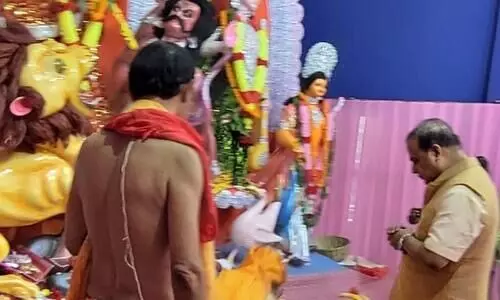 Assam: CM Sarma visits several Durga Puja Pandals in Hailakandi