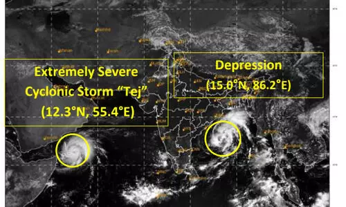 Cyclone Tej intensifies into extremely severe cyclonic storm