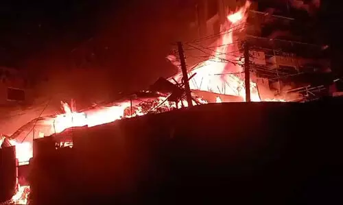 Massive fire breaks out at warehouse in Guwahati