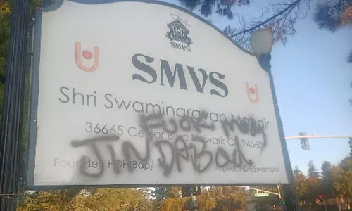 Hindu temple vandalised with anti-India in US in apparent hate crime