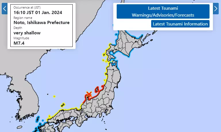 Japan: Major tsunami warning issued after 7.4 magnitude quake Japan: Major tsunami warning issued after 7.4 magnitude quake