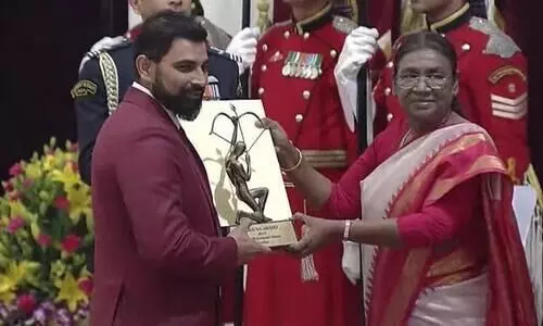 Mohammed Shami receives Arjuna Award