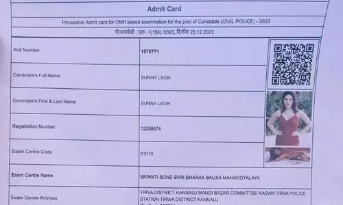 Actor Sunny Leones picture on UP Police recruitment admit card goes viral