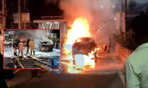 Guwahati: Car catches fire in Ganeshguri; no casualties reported