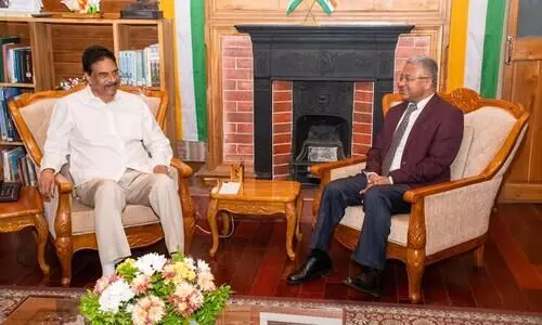 Acting Indian Ambassador to Myanmar Abhay Thakur meets Mizoram Guv