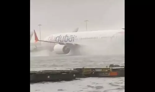 Amid heavy rains rare flooding strikes Dubai 