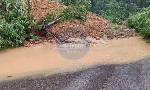 Meghalaya: Landslides and flash floods halt traffic on National Highway 6