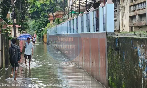 Silchar: Water level of Barak River at Annapurna Ghat increasing