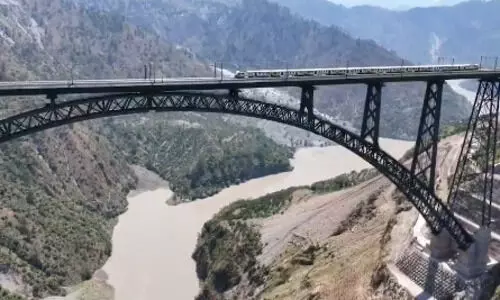 Indian Railways conducts trial run on world’s highest arch bridge in Jammu’s Chenab