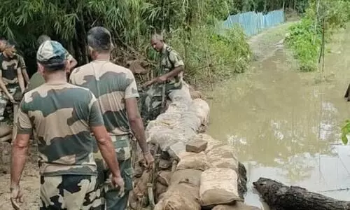 Assam: Floodwater submerges several BSF outposts in Karimganj