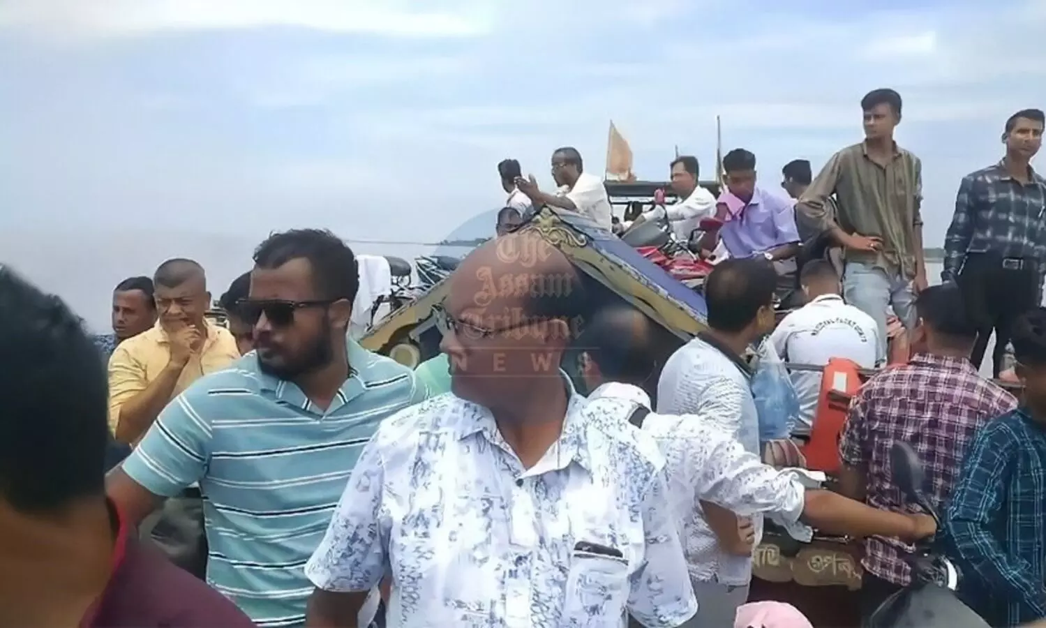 Assam: Ferry gets stuck in Brahmaputra River in Majuli