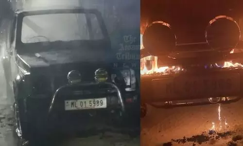 Govt vehicle torched in Meghalaya