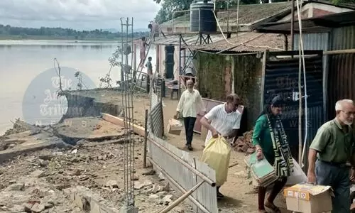 Erosion engulfs Cachar school: Over 50% of structure falls into Barak River