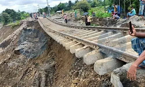 Heavy rains & soil erosion disrupt Assam-Mizoram railway; restoration only after water recedes