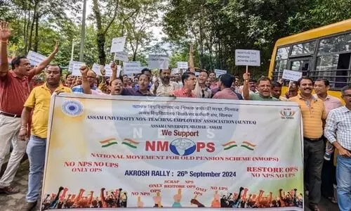 Assam University non-teaching staff demand restoration of OPS