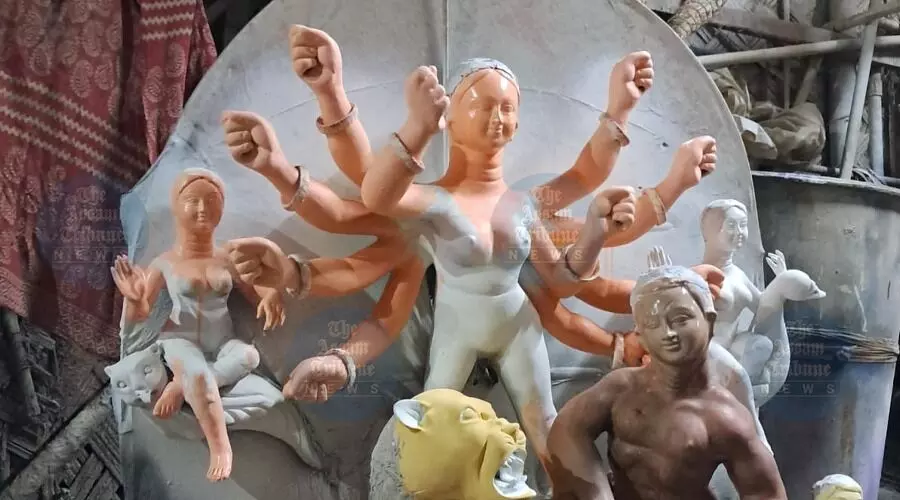Cost of Durga idols in Gauripur rises to Rs 25,000–36,000 this year, artisans at work