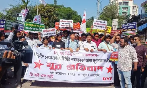 Youth body protests against Assam govts shortcomings; writes to PM