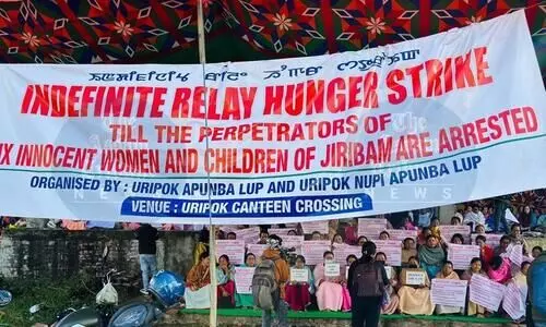 Protests intensify in Manipur: Thoubal sees large rally, Uripok launches relay hunger strike