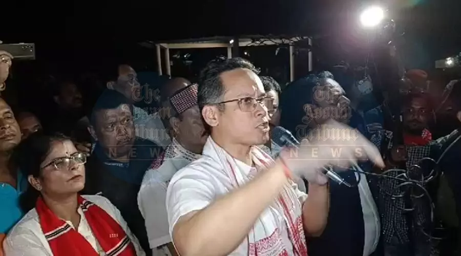 Deputy Leader of Opposition in the Lok Sabha Gaurav Gogoi campaigning in Behali for by-polls