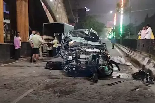 Road accident on Diwali night in Guwahatis Khanapara area.