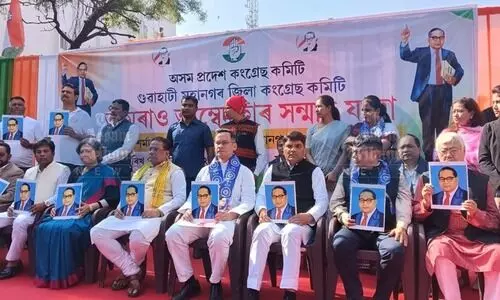 Dispur buzzes with Congress Ambedkar Samman Yatra amidst tight security