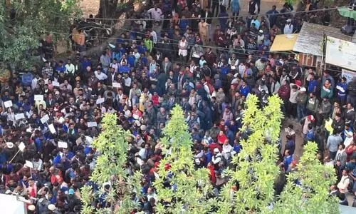 JJM workers gherao Public Health HQ over unpaid dues, job regularisation