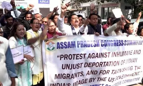 APCC stages protest in Guwahati over US deportation of Indians, slams PM Modi