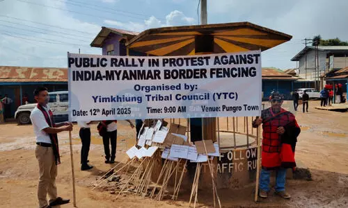 Yimkhiung tribe in Nagaland protests Indo-Myanmar border fencing