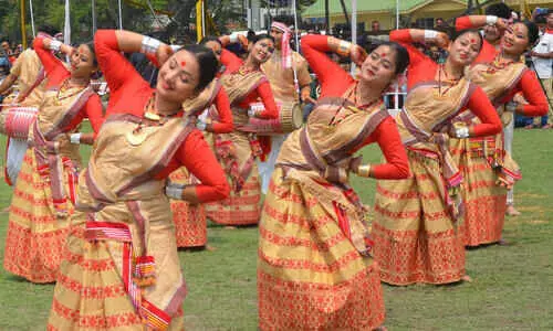 Bihu spirit soars in Nalbari as 3000 women dancers sway to Bihu beats at Gurdon field