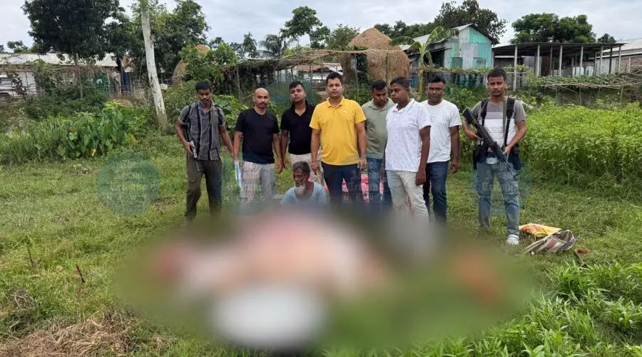 Dhubri police bust illegal cow slaughter racket in market raid; one held, three flee