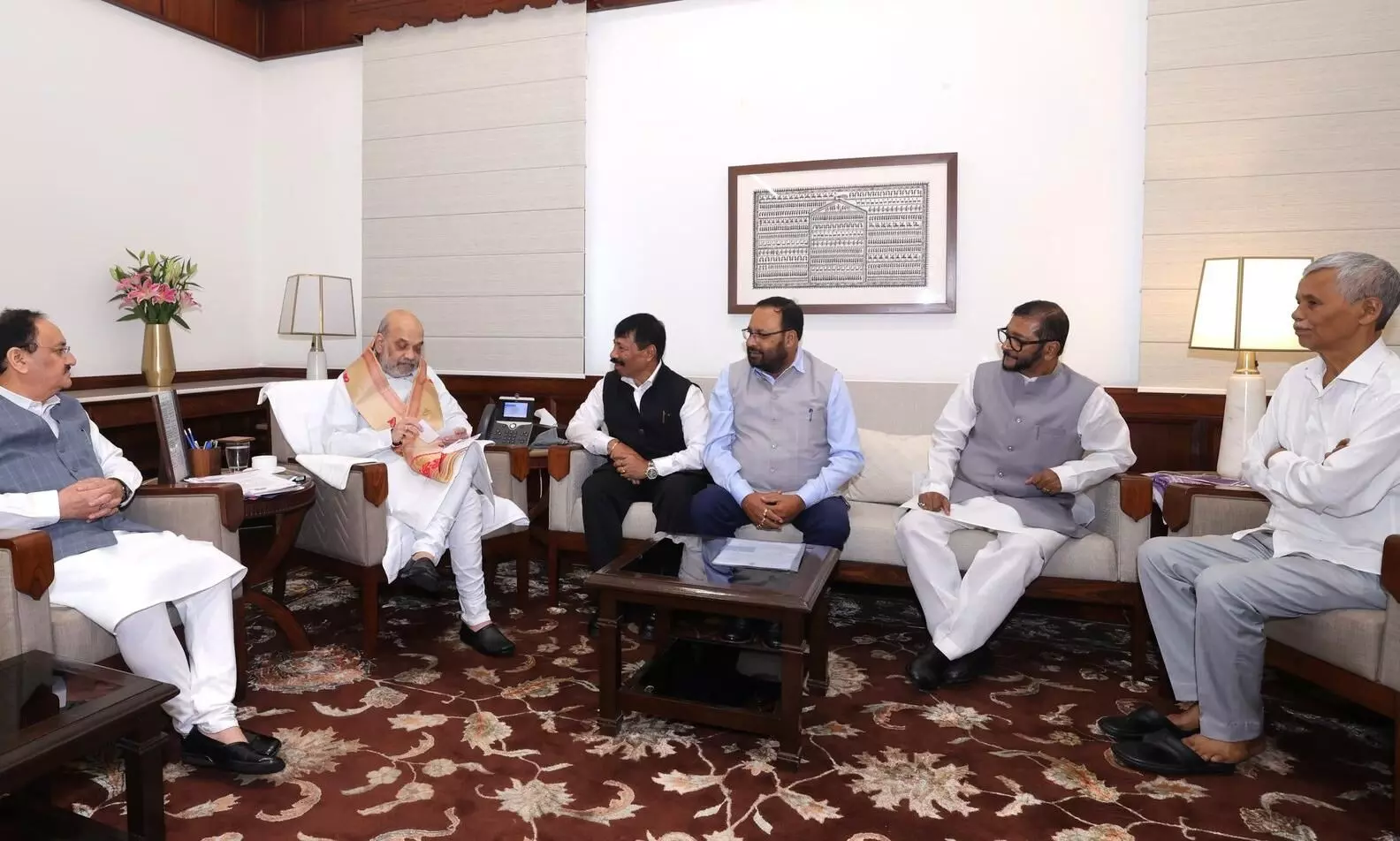 AGP leaders meet Amit Shah, reaffirm commitment to NDA alliance AGP leaders meet Amit Shah, reaffirm commitment to NDA alliance