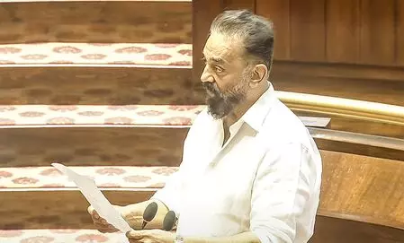 RS was adjourned till Monday due to Oppn protests, and Kamal Haasan was sworn in as a member