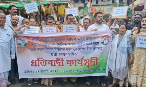 Calls mount for CBI probe into PWD engineer’s death as Congress hits Guwahati streets