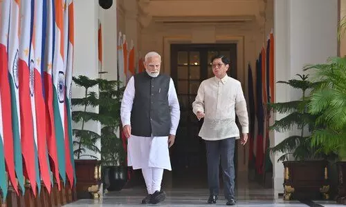 PM Modi greets President Marcos of the Philippines at Hyderabad House, and talks are planned to improve the two countries relationship