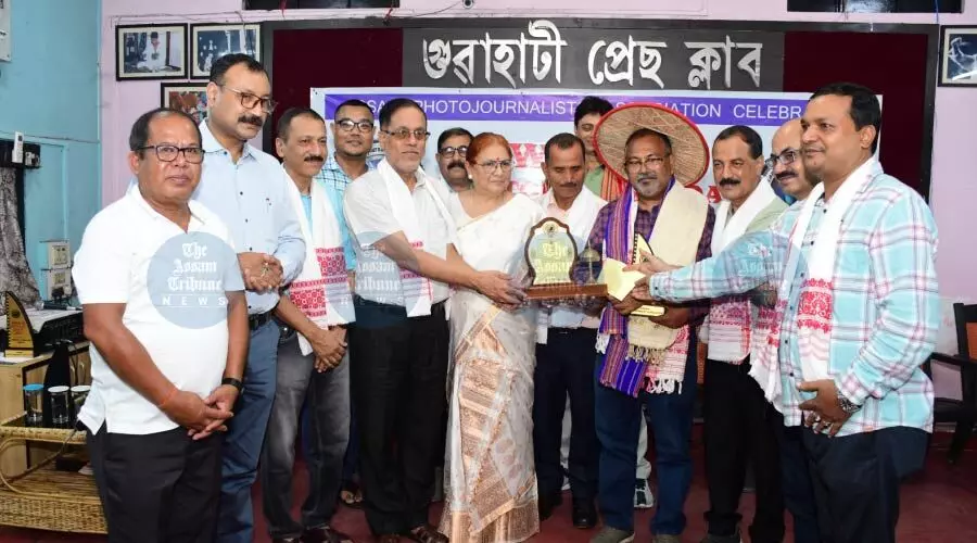 World Photography Day: Assam Photojournalists Association felicitates Samir Kar