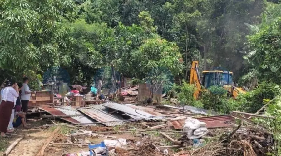 Manipur forest dept dismantles 18 encroachments in Heingang Reserve