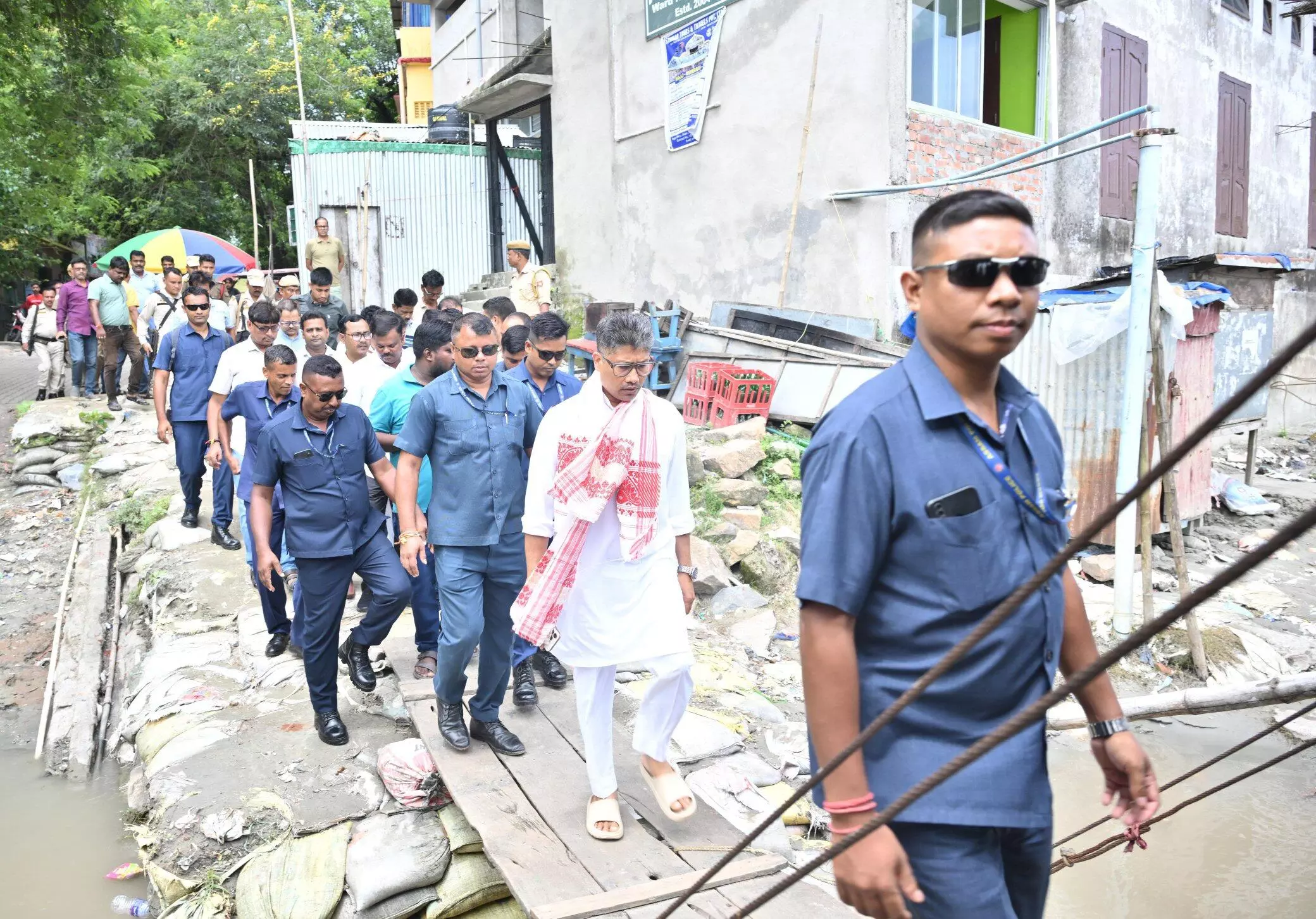 Pijush Hazarika reviews anti-erosion works at Kokradanga, warns of demographic threat