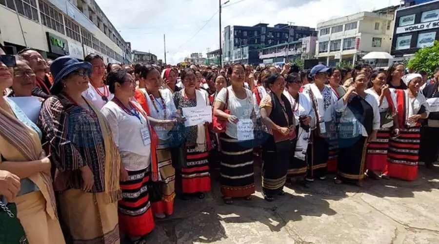 Hundreds rally in Dimapur demanding justice for Kesuthlungle Newme’s killing