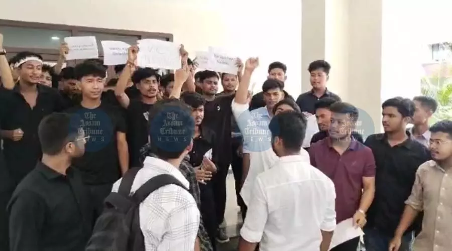 Students block VC office, raise voice against administrative delays at Cotton University