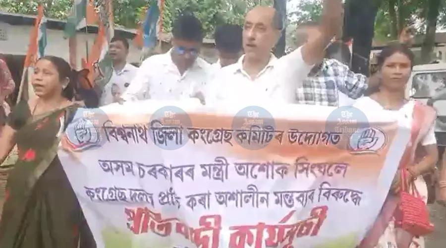 Biswanath Cong burns effigies, seeks Ashok Singhals ouster over ‘animal’ remark Biswanath Cong burns effigies, seeks Ashok Singhals ouster over ‘animal’ remark