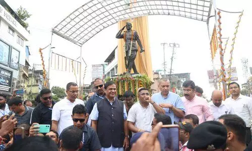 CM Sarma unveils statues of Netaji & Mangal Pandey in Silchar, announces Rs 700-Cr flyover