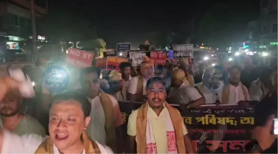 Tai Ahom Youth Council leads protest in Moran, warns BJP of fallout over ST status delay