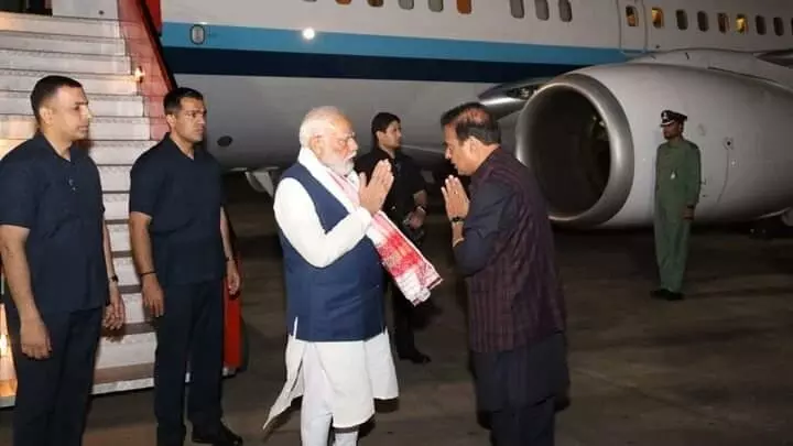 PM Modi begins two-day Assam visit, to attend Bhupen Hazarikas birth centenary