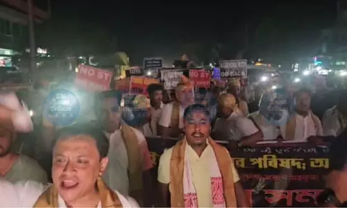 Tai Ahom Youth Council leads protest in Moran, warns BJP of fallout over ST status delay