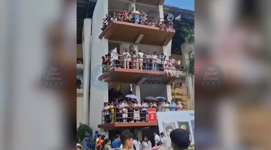 Tens of thousands wait at Sarusajai Stadium to pay final respects to Zubeen Garg