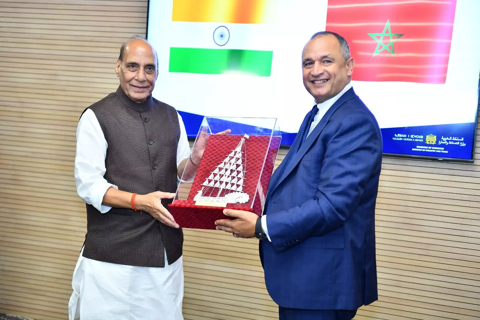 Defence cooperation in focus as Rajnath Singh meets Morocco Minister