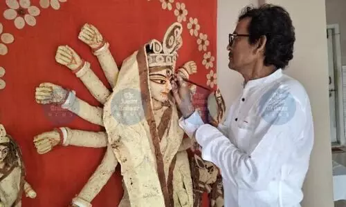 Papad Durga idol stuns Dhubri on Puja eve as pandals ready tributes to Zubeen Garg